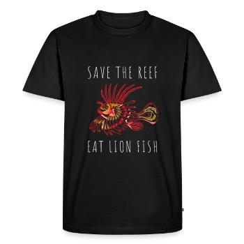 Lionfish Save The Reef Eat Lionfish Spearfishing - Men's Premium Organic T-Shirt - black - Front - Nico (187cm)