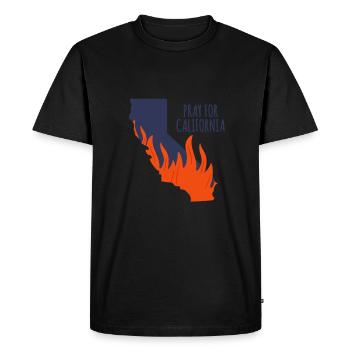 California This Place - Men's Premium Organic T-Shirt - black - Front - Nico (187cm)