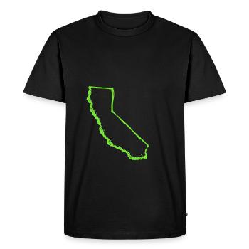 California This Place - Men's Premium Organic T-Shirt - black - Front - Nico (187cm)
