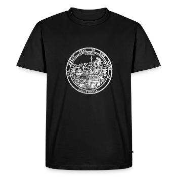 California This Place - Men's Premium Organic T-Shirt - black - Front - Nico (187cm)