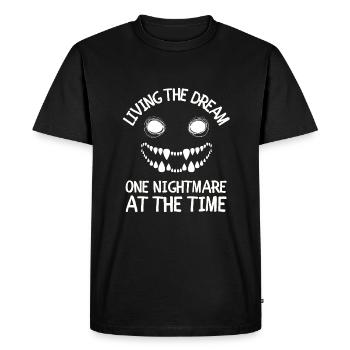 Vivre le rêve, un cauchemar à la fois - T-shirt Premium bio Homme - noir - Devant - Nico (187cm)