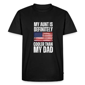 Ma tante est définitivement plus cool que mon père - T-shirt Premium bio Homme - noir - Devant - Nico (187cm)