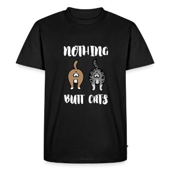 Cat Butthole - Men's Premium Organic T-Shirt - black - Front - Nico (187cm)
