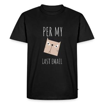 Bureau sarcastique - Par mon dernier e-mail - T-shirt Premium bio Homme - noir - Devant - Nico (187cm)