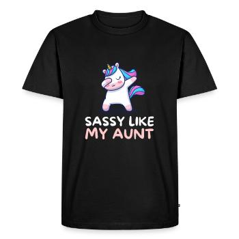 Tante Nièce Matching - Je suis impertinente comme ma tante - T-shirt Premium bio Homme - noir - Devant - Nico (187cm)