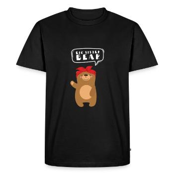 Frères et sœurs - Je suis la grande sœur ours - T-shirt Premium bio Homme - noir - Devant - Nico (187cm)