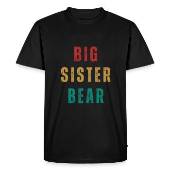 Frères et sœurs - Je suis la grande sœur ours - T-shirt Premium bio Homme - noir - Devant - Nico (187cm)
