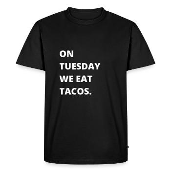 Le mardi, nous mangeons des tacos - T-shirt Premium bio Homme - noir - Devant - Nico (187cm)