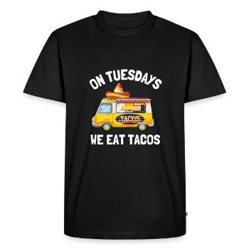 Le mardi, nous mangeons des tacos - T-shirt Premium bio Homme - noir - Devant - Nico (187cm)