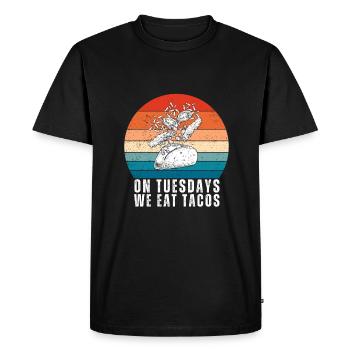 Le mardi, nous mangeons des tacos - T-shirt Premium bio Homme - noir - Devant - Nico (187cm)