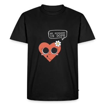 Mariage - Mon mari est - T-shirt Premium bio Homme - noir - Devant - Nico (187cm)