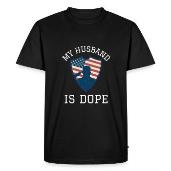Mariage - Mon mari est - T-shirt Premium bio Homme - noir - Devant - Nico (187cm)