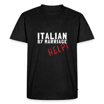 Italia - Italien par mariage - T-shirt Premium bio Homme - noir - Devant - Nico (187cm)