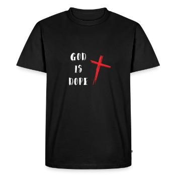 Christian - God Is Black And Red - Men's Premium Organic T-Shirt - black - Front - Nico (187cm)