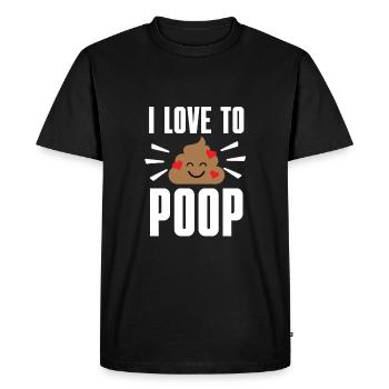 I Poop A Lot - Men's Premium Organic T-Shirt - black - Front - Nico (187cm)
