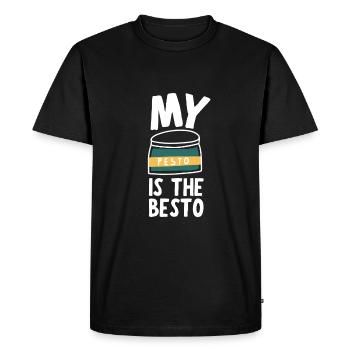 Italian Cuisine - Basil Pesto Is The Besto - Men's Premium Organic T-Shirt - black - Front - Nico (187cm)
