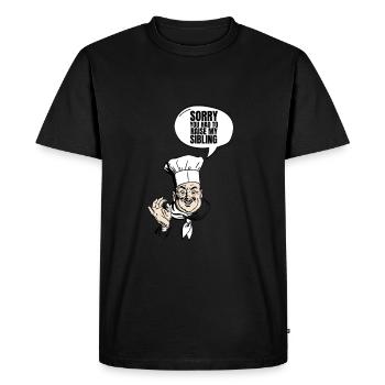 Dear Mum Im Sorry You Had To Raise My Siblings - Men's Premium Organic T-Shirt - black - Front - Nico (187cm)