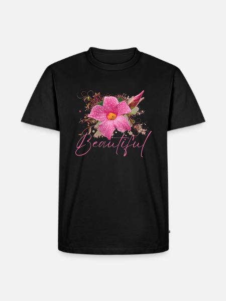 Schöne Parvati-Blumen - Männer Premium Bio T-Shirt - Schwarz