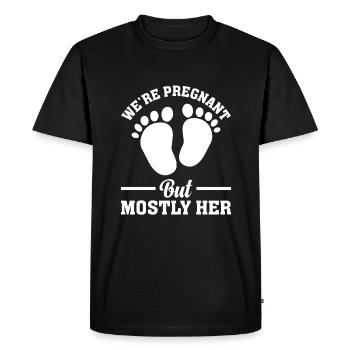 Nous sommes enceintes, mais surtout son nouveau papa père - T-shirt Premium bio Homme - noir - Devant - Nico (187cm)