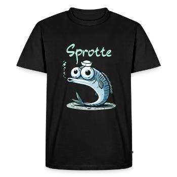 Hamburg Kiel Sprotte Sea North Sea Fish Funny - Men's Premium Organic T-Shirt - black - Front - Nico (187cm)