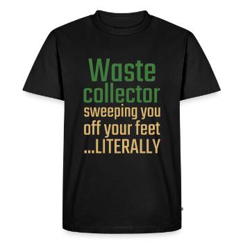 Waste collector Valentine's Day Sweeping you - Men's Premium Organic T-Shirt - black - Front - Nico (187cm)