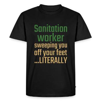 Travailleur de l’assainissement Saint-Valentin Vous balaie - T-shirt Premium bio Homme - noir - Devant - Nico (187cm)