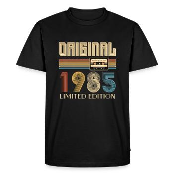 Anniversaire 40 Ans Original 1985 Cadeau Fête - T-shirt Premium bio Homme - noir - Devant - Nico (187cm)