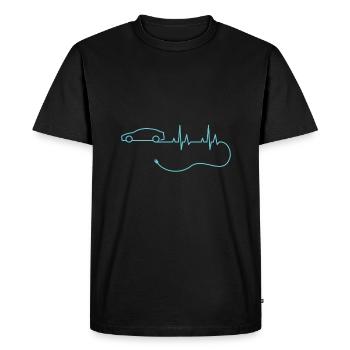 EV heartbeat voiture électrique sans émissions e-car - T-shirt Premium bio Homme - noir - Devant - Nico (187cm)