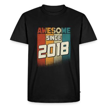 Génial depuis 2018 Fille Garçon 6e anniversaire - T-shirt Premium bio Homme - noir - Devant - Nico (187cm)