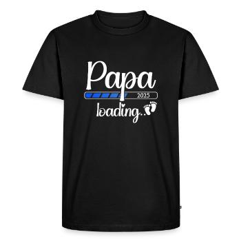 Papa 2025 Loading Pregnant 2025 Papa Est. 2025 - Men's Premium Organic T-Shirt - black - Front - Nico (187cm)