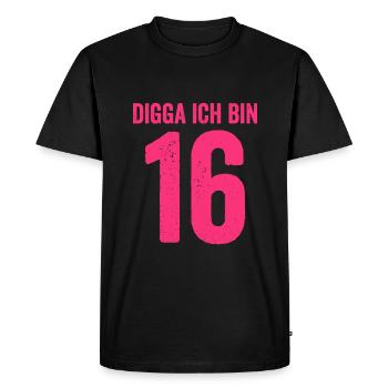 Digga J’ai 16 Ans Fille 16e Anniversaire Dame - T-shirt Premium bio Homme - noir - Devant - Nico (187cm)