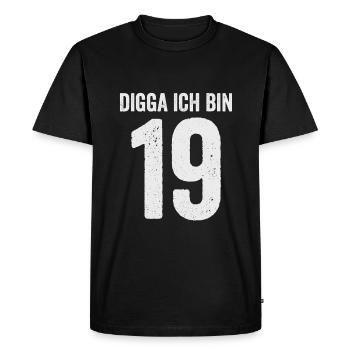 Digga J’ai 19 ans Fille Garçon 19e anniversaire - T-shirt Premium bio Homme - noir - Devant - Nico (187cm)
