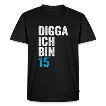 Digga I'm 15th Birthday Boy 15th Birthday - Men's Premium Organic T-Shirt - black - Front - Nico (187cm)