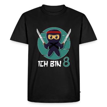 J’ai 8 ans Ninja 8e anniversaire Garçons 8e anniversaire - T-shirt Premium bio Homme - noir - Devant - Nico (187cm)