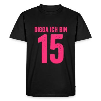 Digga I'm 15 Year Old Girl 15th Birthday Lady - Men's Premium Organic T-Shirt - black - Front - Nico (187cm)