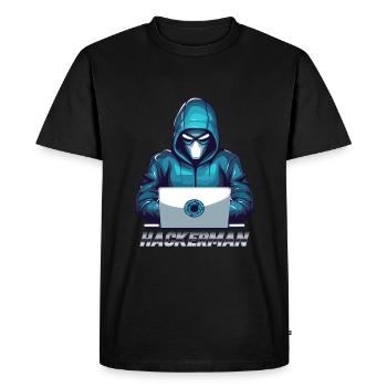 hacker meme cyber security hacking hackman - Men's Premium Organic T-Shirt - black - Front - Nico (187cm)