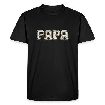 Papa Papa Rétro Papa Vintage - T-shirt Premium bio Homme - noir - Devant - Nico (187cm)