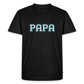 Papa fier Papa sportif - T-shirt Premium bio Homme - noir - Devant - Nico (187cm)