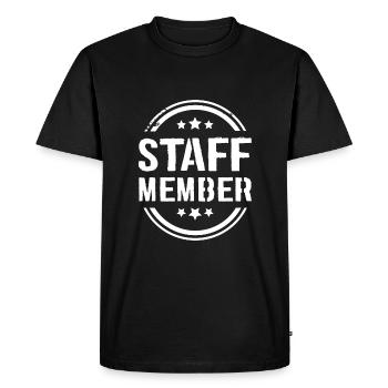 Staff Member - Men's Premium Organic T-Shirt - black - Front - Nico (187cm)