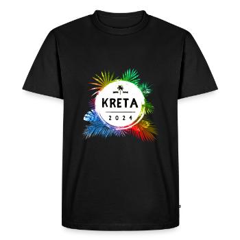 Crète 2024 Coloré - T-shirt Premium bio Homme - noir - Devant - Nico (187cm)