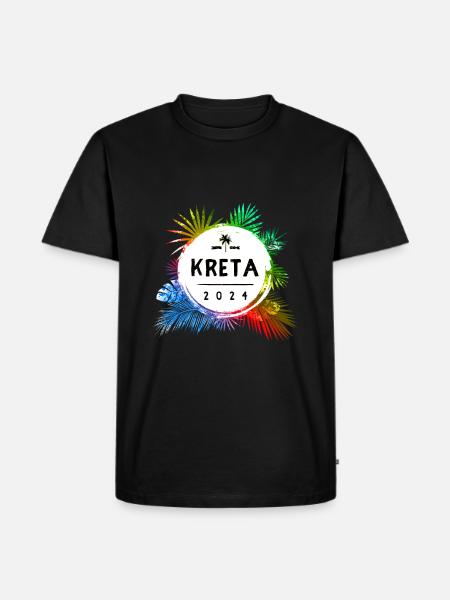 Kreta 2024 Bunt - Männer Premium Bio T-Shirt - Schwarz