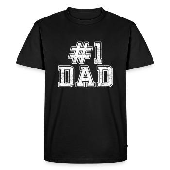 #1 Papa Meilleur Papa Numéro Un Papa - T-shirt Premium bio Homme - noir - Devant - Nico (187cm)