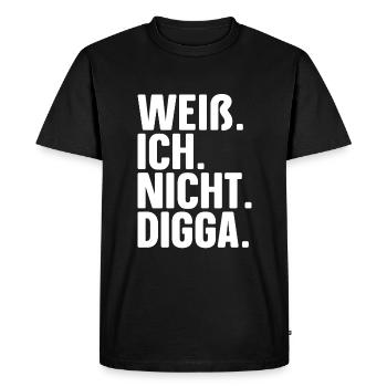 Je ne connais pas Digga Drôle Je ne connais pas Digga - T-shirt Premium bio Homme - noir - Devant - Nico (187cm)