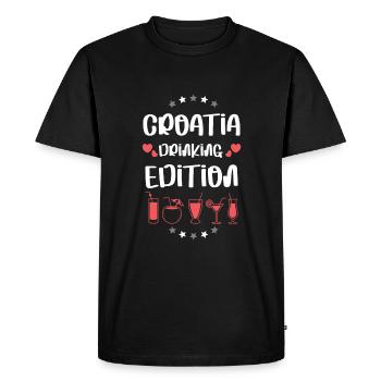 Croatia Drinking Team - Men's Premium Organic T-Shirt - black - Front - Nico (187cm)