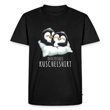 Chemise de nuit Penguins Chemise Câline officielle - T-shirt Premium bio Homme - noir - Devant - Nico (187cm)