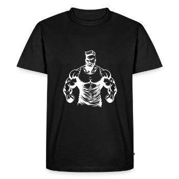Bodybuilder Muscles Workout Gym - T-shirt Premium bio Homme - noir - Devant - Nico (187cm)