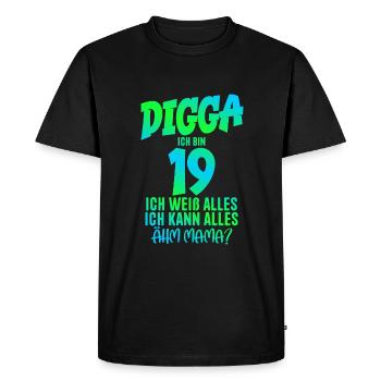 19e anniversaire Digga J’ai 19 ans Je peux tout faire - T-shirt Premium bio Homme - noir - Devant - Nico (187cm)