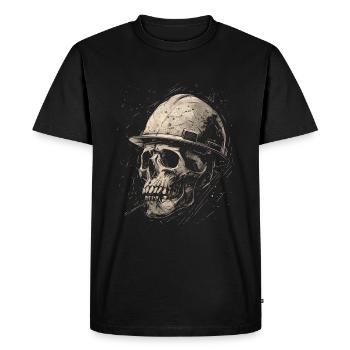 Skull Construction Worker - Men's Premium Organic T-Shirt - black - Front - Nico (187cm)