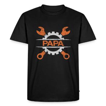 Papa mécanicien Papa Bricolage - T-shirt Premium bio Homme - noir - Devant - Nico (187cm)