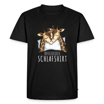 Chemise de nuit Girafe Chemise de nuit officielle Girafe - T-shirt Premium bio Homme - noir - Devant - Nico (187cm)